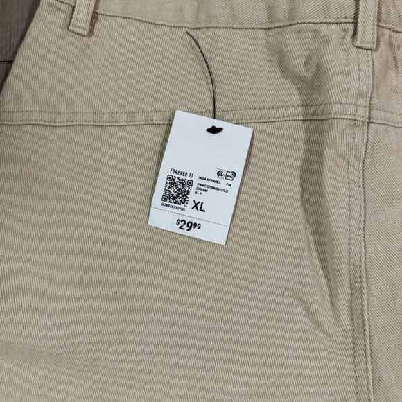 NWT Forever 21 Cream Twill High Rise Straight Leg Pants Size XL - Picture 9 of 9